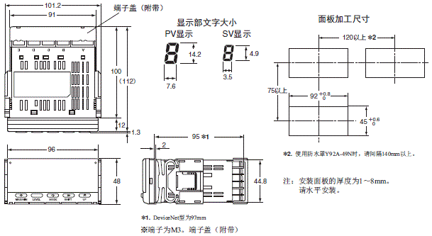 K3HB-P 外形尺寸 1 K3HB-P_Dim