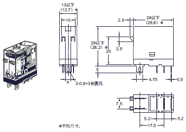 G2R-□-S 外形尺寸 2 