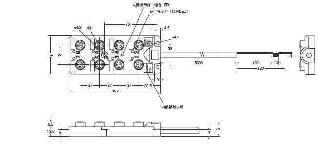 XW3D 外形尺寸 4 XW3D-P85[]-G11_Dim