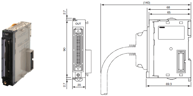 CJ1W-IC / II 外形尺寸 2 CJ1W-IC101_Dim