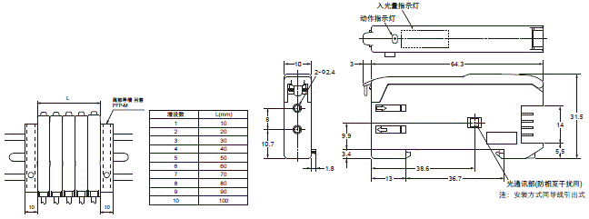 E3X-ZD 外形尺寸 3 