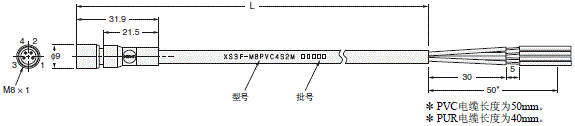 XS3F-M8 外形尺寸 2 