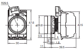 A22NN / A22NL 外形尺寸 3 