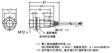 E2E-□-IL□ 外形尺寸 2 