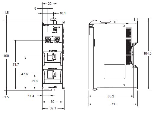 NX-ECT101 外形尺寸 1 