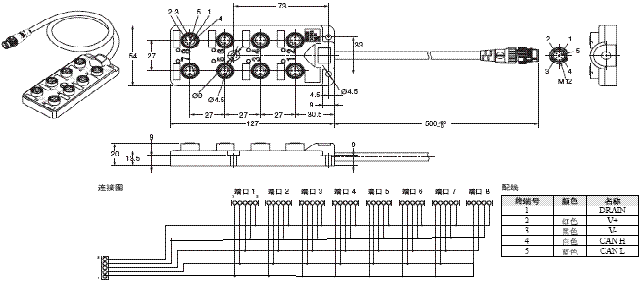 DCA2 / DCN3 / XS4 外形尺寸 38 DCN2-S8C5H1_Dim