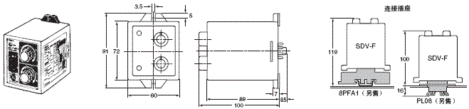 SDV 外形尺寸 2 SDV-F□□/SDV-FH□T_Dim