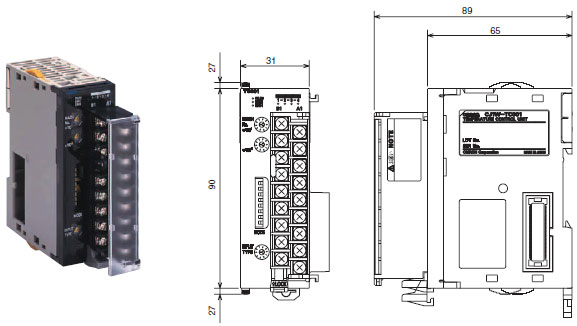 CJ1W-TC 外形尺寸 2 CJ1W-TC[][][]_Dim