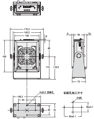 ZJ-FA10 外形尺寸 3 ZJ-FA10_Dim