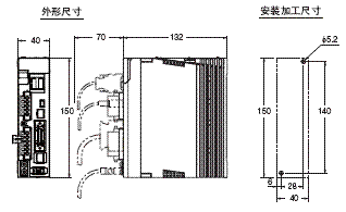 R88M-K, R88D-KN□-ML2 外形尺寸 3 