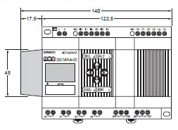 ZEN V2单元 外形尺寸 10 ZEN V2-cpu units with 20 I/O Points_dim